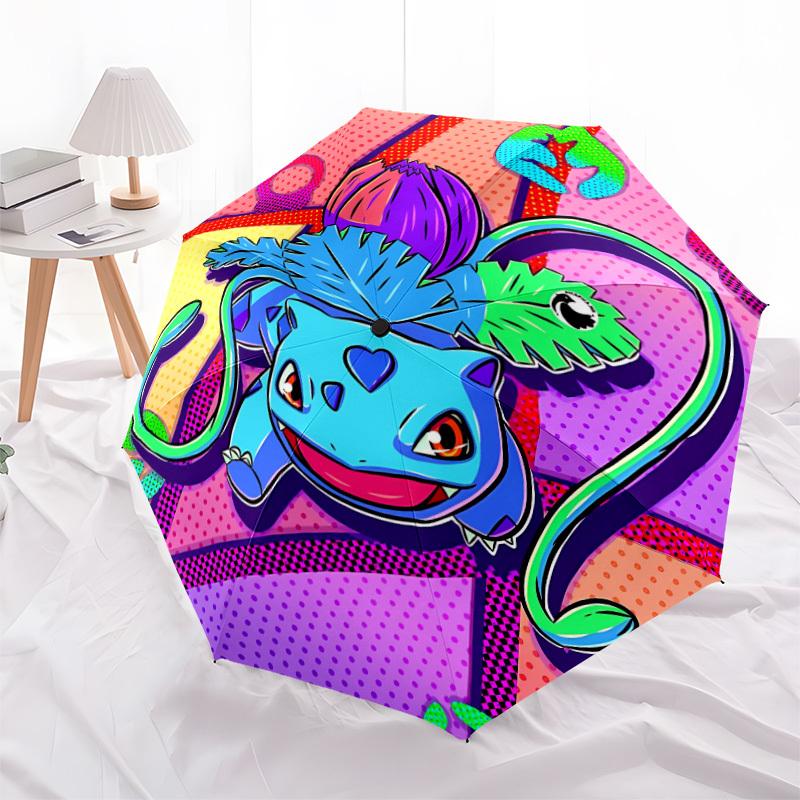 1pc Pokémon Automatic Open/Close Umbrella - Compact Travel Umbrella with 8-Rib Durable Frame, Lightweight & Portable for Commuting, Fashionable Access