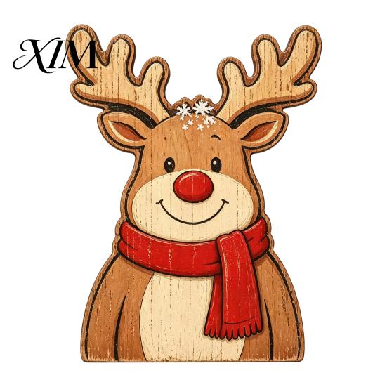 Christmas Theme Room Decor Wooden Table Decorations, Santa Claus Snowman Reindeer Desktop Ornaments, Festive Home Office Accents Distressed
