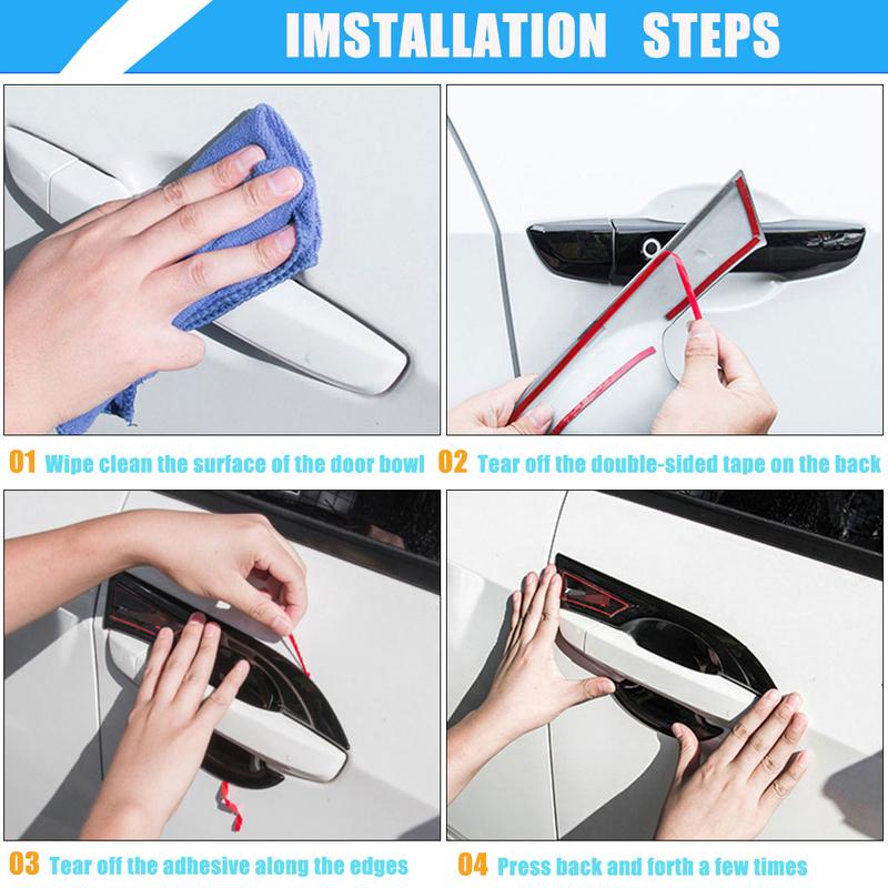for Opel Vauxhall Meriva B Activan Crossvan 2011~2017 2012 Carbon Fiber Door Handle Cover Trim Car External Accessories Stickers