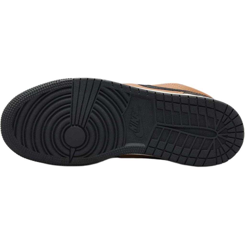 Кроссовки Air Jordan 1 Low SE GS Flax Baroque Brown Kids, винтажно-коралловые, черные HQ3604-201