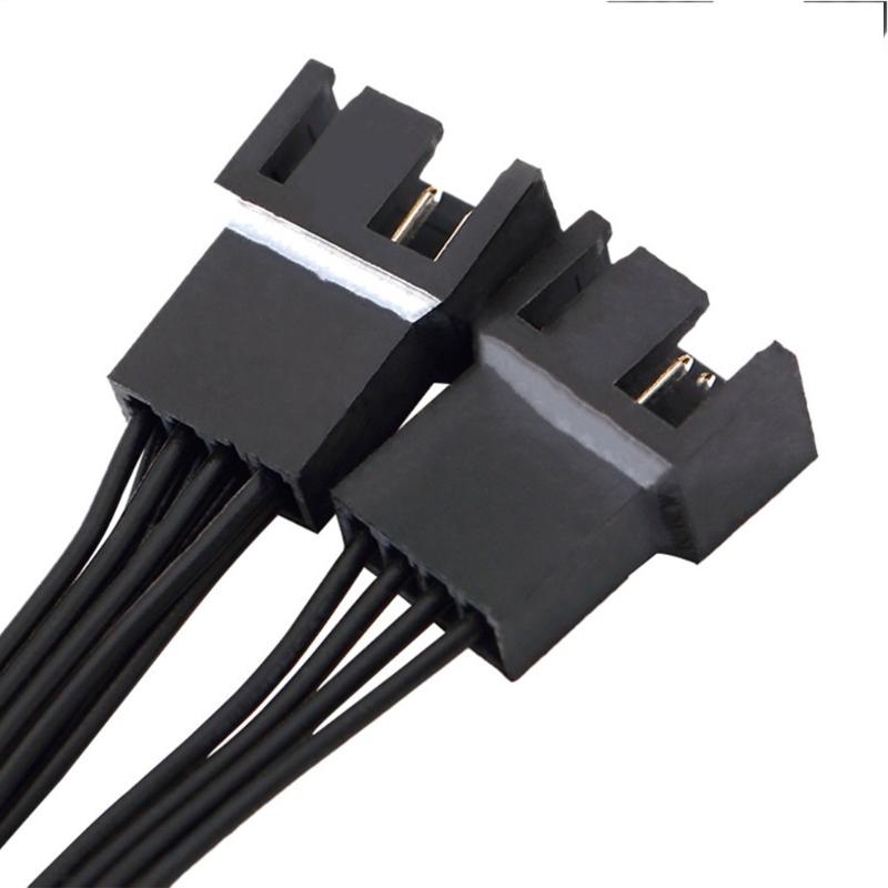 Durability 4Pin Computer Fan Power Extension Cord Splitter Supports 3pcs 3pin/4pin Fan for MultiDevice Thermal Management