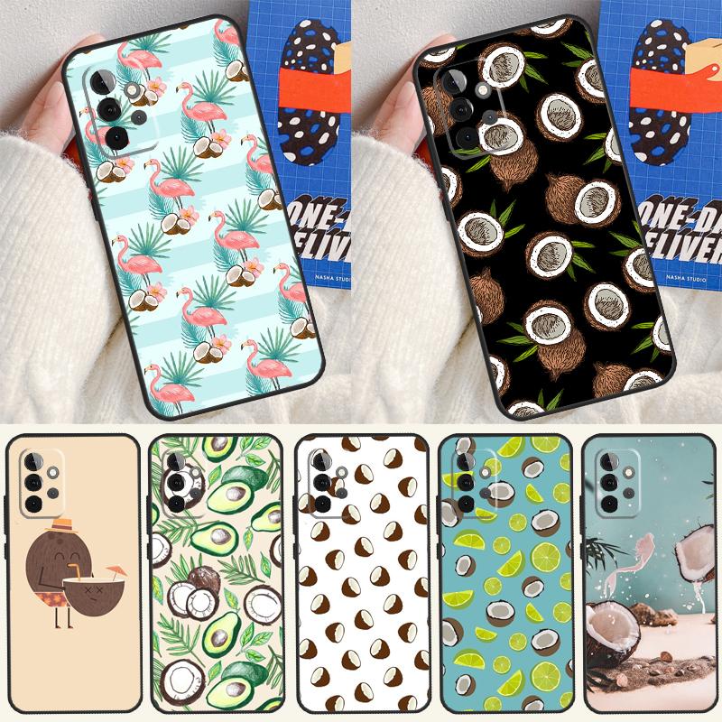 Летние Фрукты Кокос Для Samsung Galaxy A53 A33 A13 A54 A34 A14 A55 A35 A15 A05 A06 A16 A22 A32 A52 Чехол для Телефона