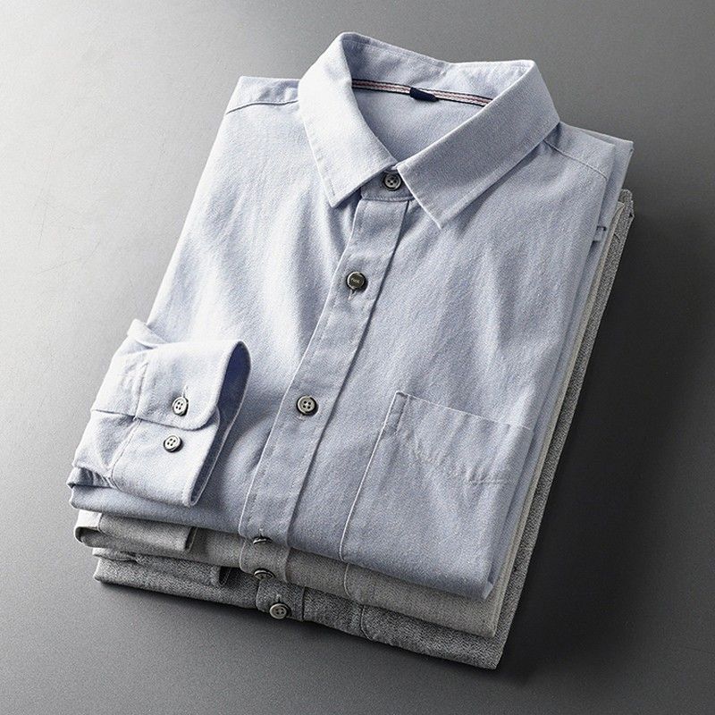 Export Casual Spring and Autumn Original Single Cut Label Long Sleeves Shirt