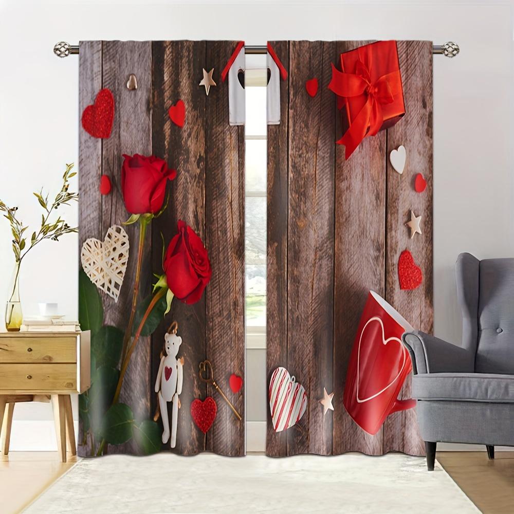 2 шт. Элегантные шторы с принтом львов и романтических роз для домашнего декора, спальни, офиса, кухни, гостиной, кабинета, декора, кармана для штанги