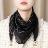 Fashion Magnetic Snap Scarf Daily Minimalist Versatile Luxury Square Neck Warmer For Neck Wrinkle Covering And Necklace