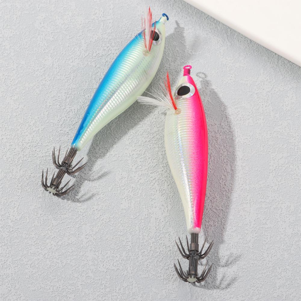 Copper Sinker Luminous Artificial Jigs Octopus Bait Wood Shrimp Lures Fishing Tackle Squid Hook