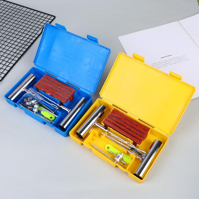 33/58Pcs Auto Tire Repair Set Puncture Repair Tools Car Van Motorcycle Bike Emergency Heavy Duty Tubeless Tire Repair Rivet Set