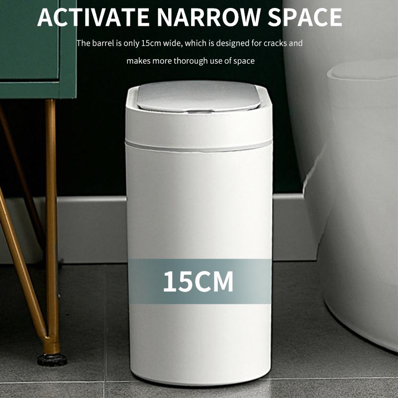 8л сенсорный мусорный бак, автоматический бытовой мусорный бак, ведро для хранения в ванной комнате, туалет, водостойкий узкий мусорный бак, кухонный мусорный бак