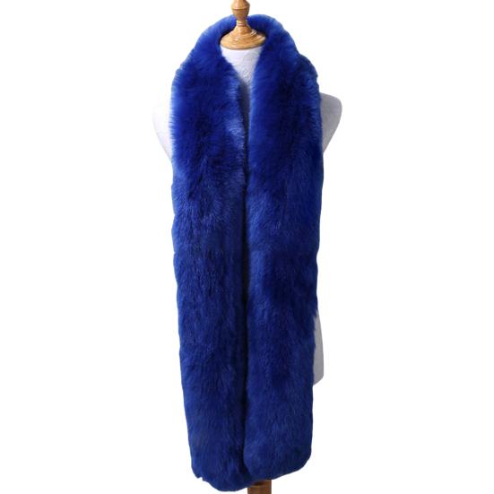 Women Long Scarf Solid Color Thickened Scarf Imitation Fox Fur Versatile Soft Scarf Winter Outdoor Wear