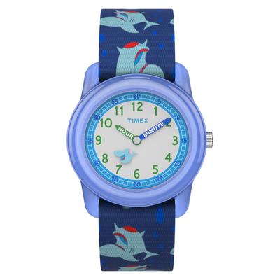 TIMEX Аналоговые часы Кварцевые 3 АТМ Водонепроницаемые Пластиковые с белым циферблатом и полимерным ремешком Детские TW7C13500, Механизм, Водонепроницаемые, Отделка. [Использовал]