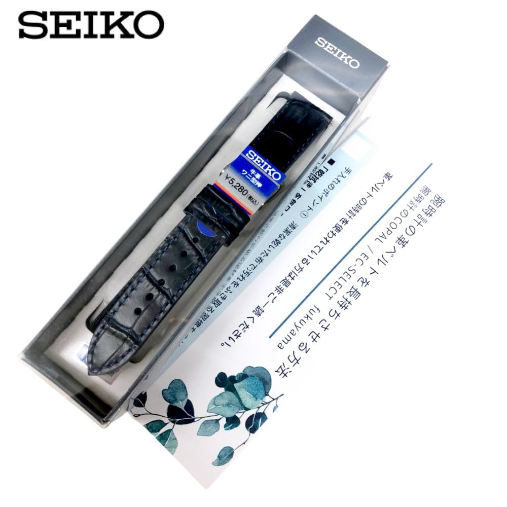 Часы с ремешком 18 мм из воловьей кожи темно-синего цвета с инструкциями по уходу RS06S18NY [Seiko] мужские