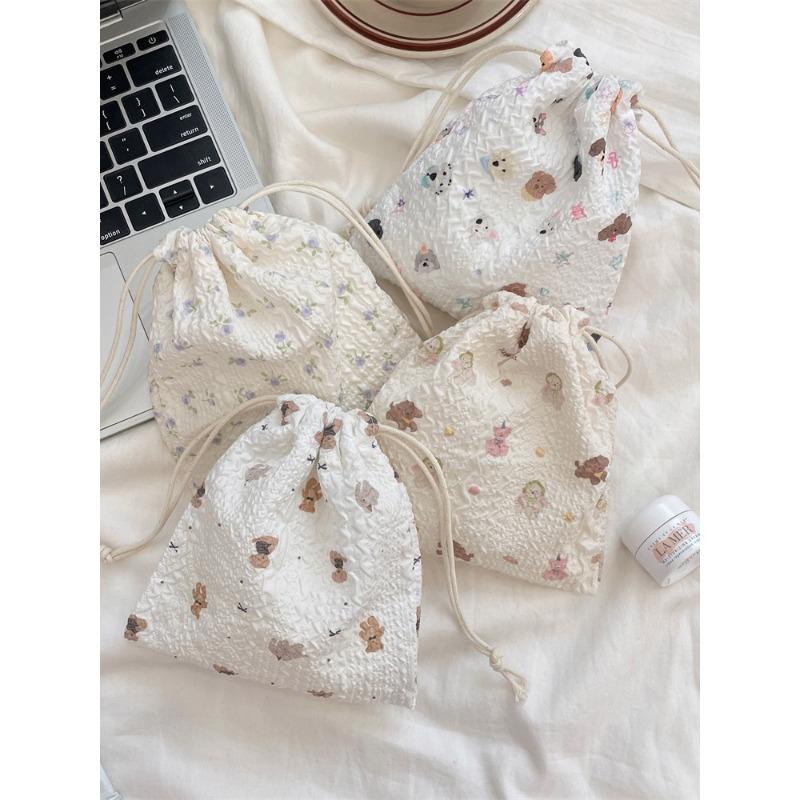 Милый медведь мультфильм завязка карман женские сумки завязка косметичка косметичка большой емкости кошелек для монет