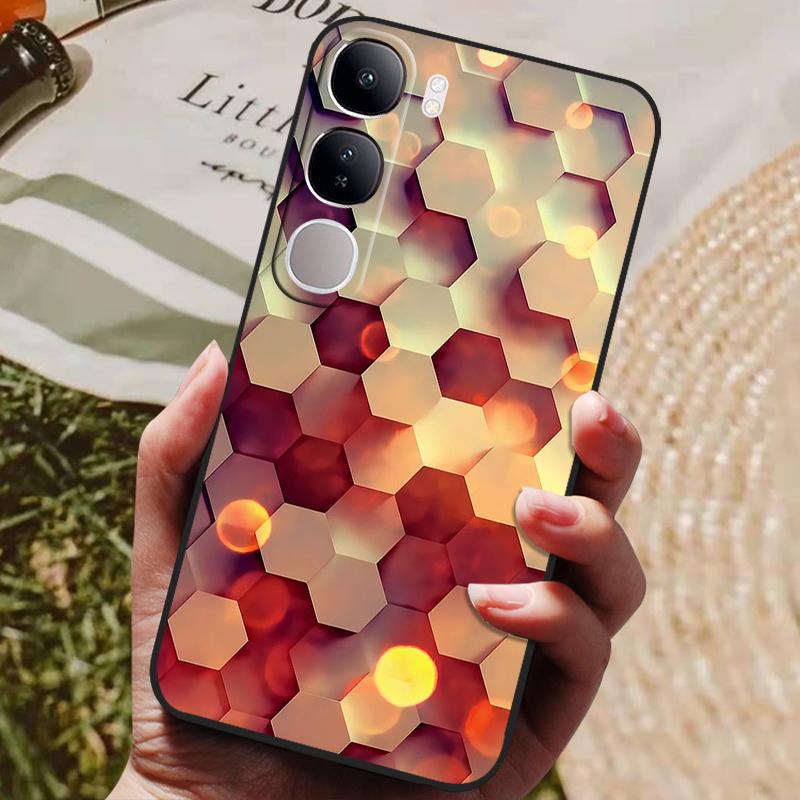 Для Vivo V40 Lite 4G 5G V40Lite (ИДН) V40E V 40 SE Чехол Роскошный Расписной Телефон Силиконовая Задняя Крышка Для Vivo Y200 Y300 Чехлы Корпус