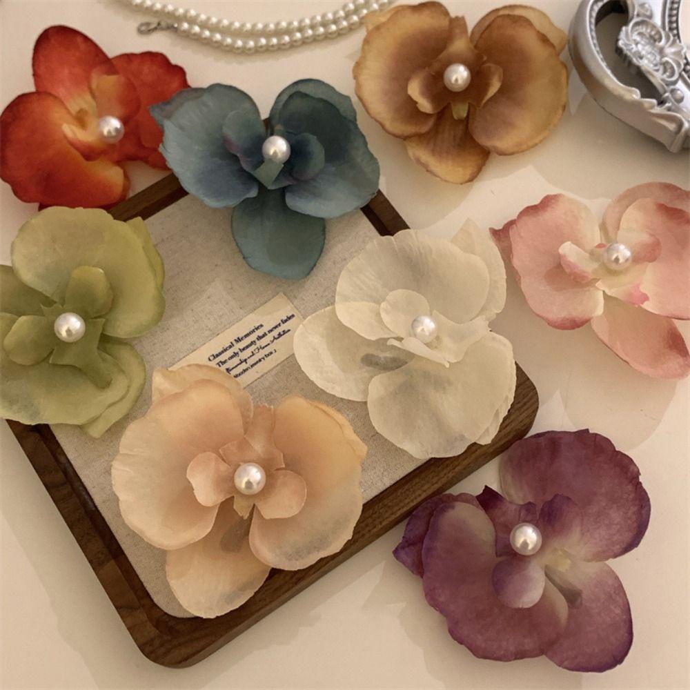 Ткань Заколка для волос с цветком орхидеи Бабочка Орхидея Заколка для волос для девочек Дамы/Девочки