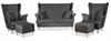 Комплект мягкой мебели Ari Wingback, кресла, пуфы, комплект семейной мебели
