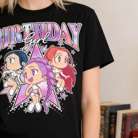 Tee Shirt Round Neck Short Sleeve Cartoon Anime Pattern Women T-shirt Loose Fit Breathable Casual Blouse Daily Wear