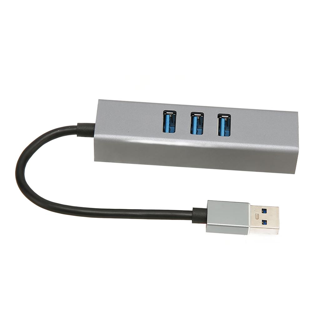 4-портовый USB3.0 хаб многопортовый Plug and Play 5 Гбит/с высокоскоростной USB3.0 к RJ45 сетевой адаптер USB док-станция серебристый