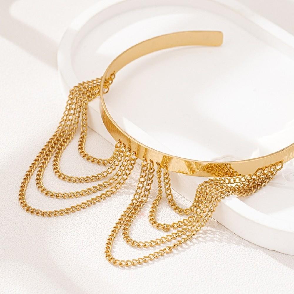 Thin Chain Arm Bangles Open Adjustable Tassel Pendant Bangle Chain Pendant Bangle Boho Personality