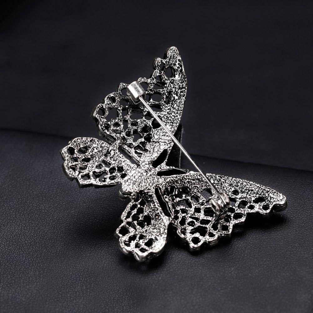 Elegant Rhinestone Decoration Butterfly Shape Brooch Fashion Jewelry Lapel Pin Badge
