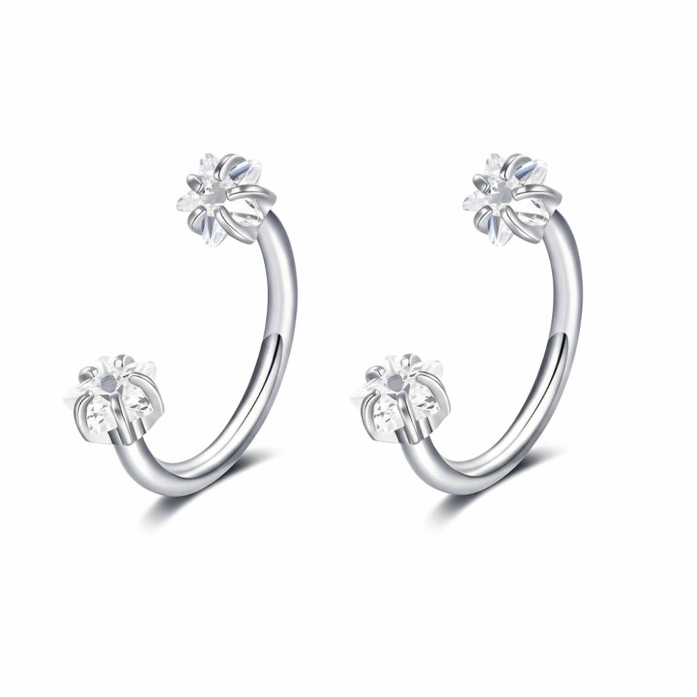 2 PCS Elegant Nose Ring Stainless Steel Daith Piercing Jewelry Cartilage Helix Earrings Daily