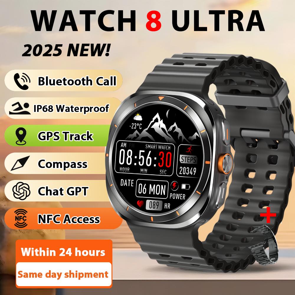 2025 Новые Умные Часы Watch8 Ultra Классические NFC Мониторинг Здоровья Bluetooth Звонки 3ATM Водонепроницаемые HD Умные Часы Для IOS Android