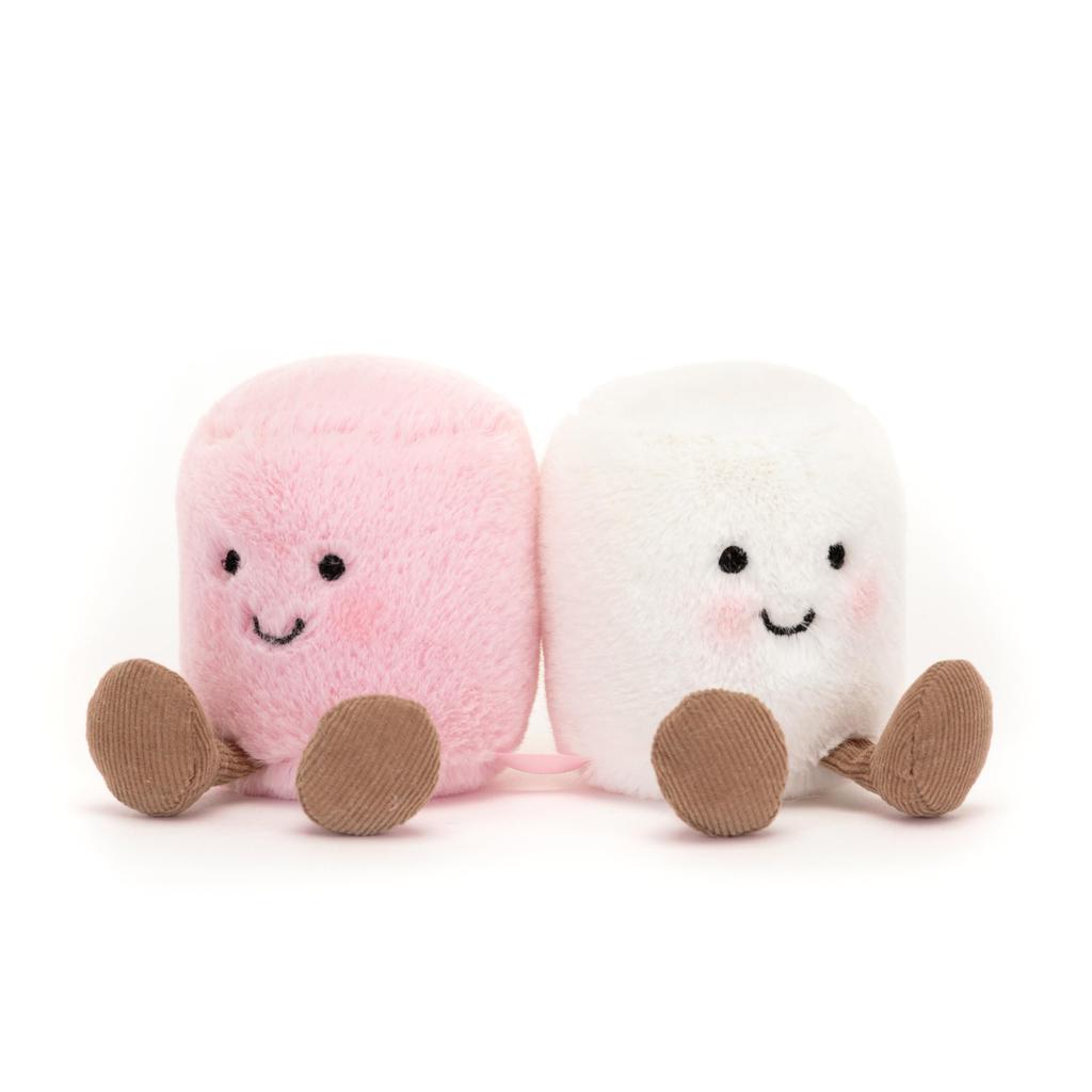 Плюшевая игрушка-декорация Jellycat "Забавный розово-белый зефир" для коллекции