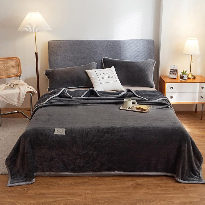 Новые простыни из молочного флиса, однотонные, из весеннего флиса, утолщенной фланели, кораллового флиса, для общежития, одинарное одеяло, одинарный плюшевый плед