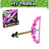 Игрушечный розовый лук и стрелы Minecraft для детей, пластиковый материал, размер упаковки 38*35,5 см