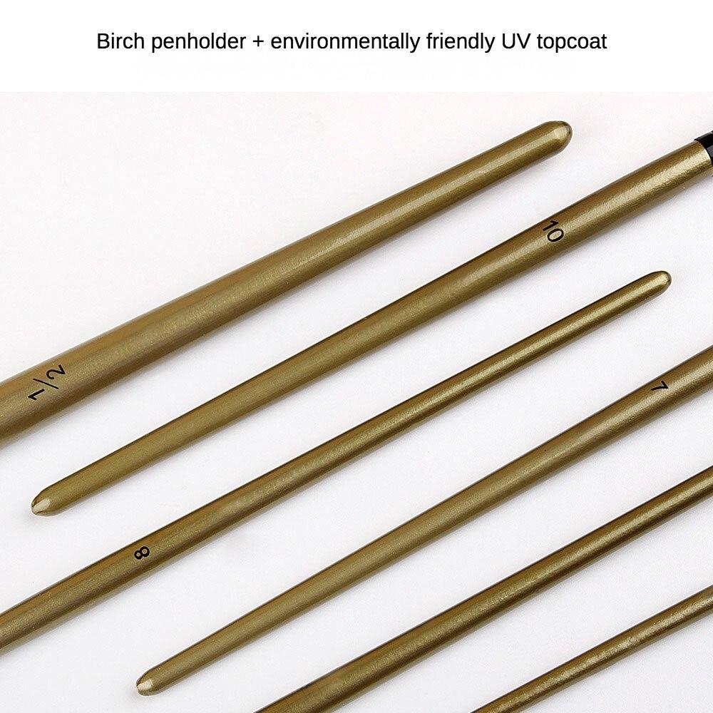 Акварельные кисти, 10 шт., многофункциональный набор, коричневая короткая деревянная нейлоновая шерсть, студенческая кисть для рисования гуашью, масляная кисть, художественный инструмент