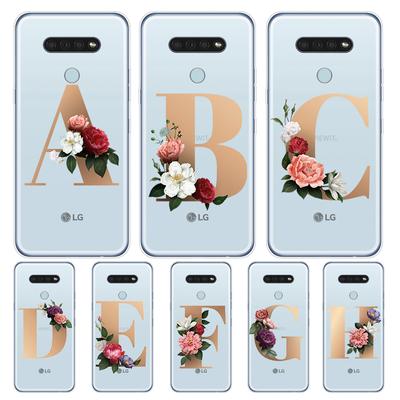 Буква алфавита цветы A для LG K92 K52 K62 K22 K71 K61 K51S K41S G8 G8S G8X V35 V50 V40 V50S V60 Q60 чехол для телефона