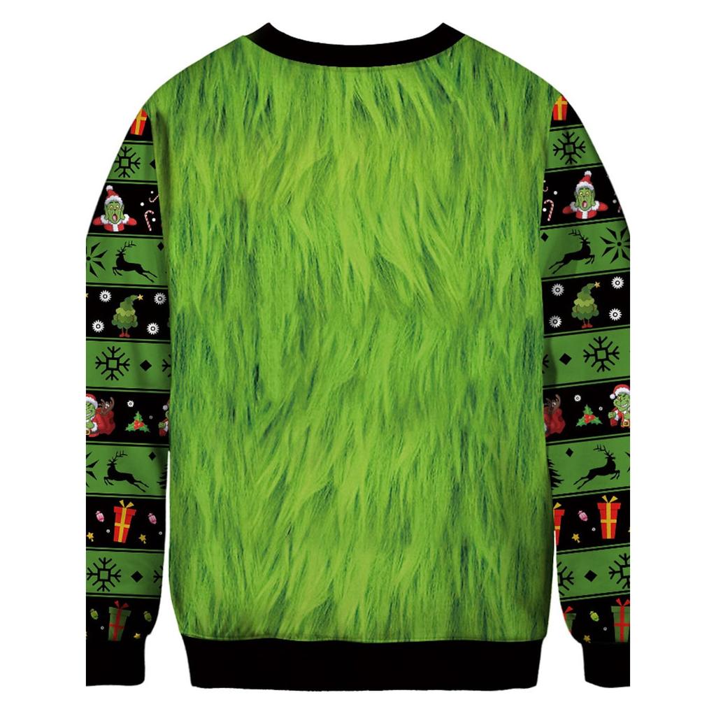 Женский повседневный модный рождественский принт с длинным рукавом, пуловер с Санта-Клаусом, повседневная толстовка