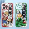 Мягкий чехол для телефона iPhone 12 Mini XR 13 12 11 Pro MAX 7 8 17 Air 16e 16 15 14 Plus Ones Pieces Luffy Zoro