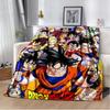 Japanese portable Dragon Cartoon Ball flannelette lightweight thin sheet sofa cover family office casual warm throw blanket.