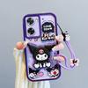 KEYSION Shockproof Case for OPPO A57 4G A57 S A77 5G with Lanyard Silicone Cute 3D Cartoon Doll Phone Cover for Realme Narzo 50 5G