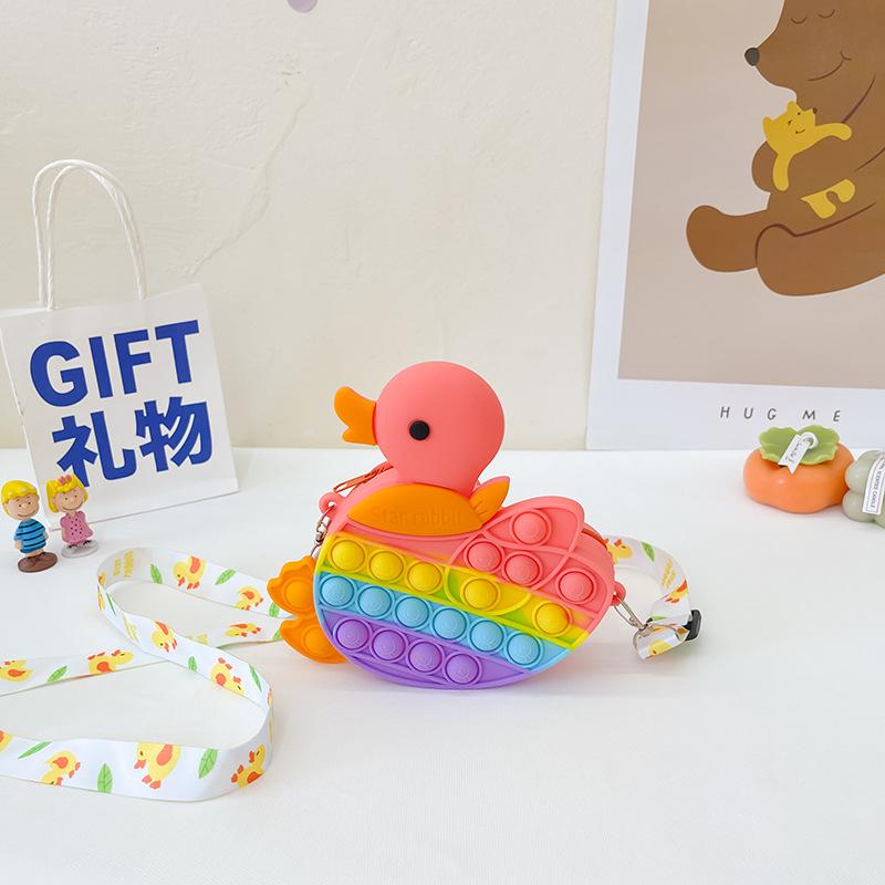 Детская милая милая сумка-мессенджер с уткой, пионер пресса для борьбы с крысами, музыкальная силиконовая сумка с щипком, сумка для мелочи для девочки, малыша, ребенка