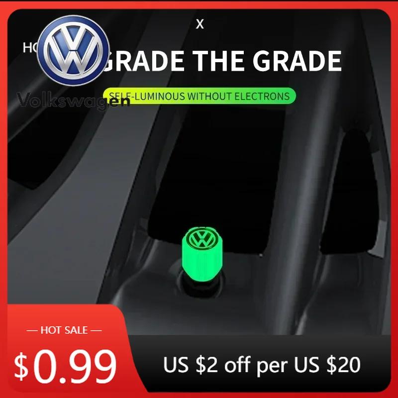 For VOLKSWAGEN VW Polo B5 Cars 2025 Hot For Volkswagen 4Pcs Luminous Car Tire Valve Caps Badge Emblem Auto Accessories For Volks