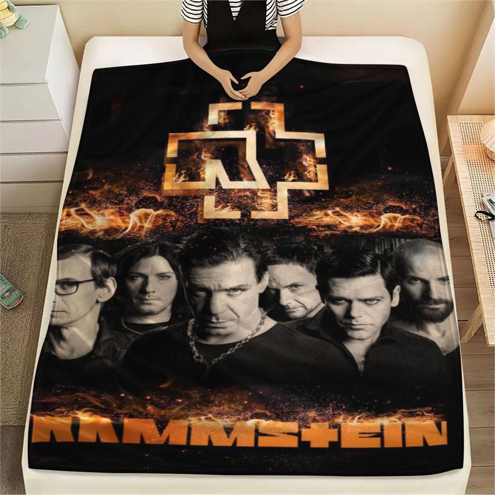 Rammstein Heavy metal band printing Flannel Blanket Bedroom Sofa Camping Warm blanket Gifts for family and friends-MJ006