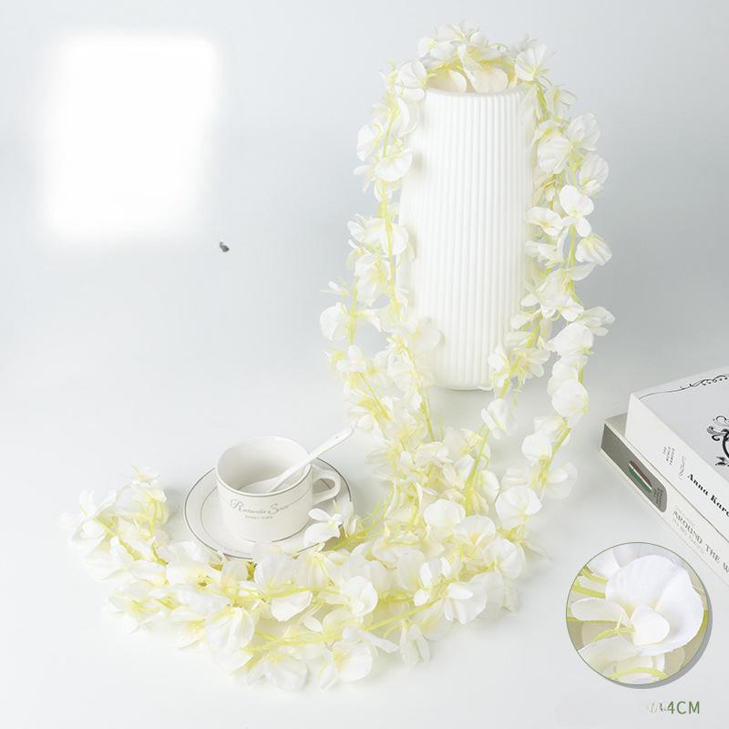 Artificial Hydrangea Wisteria Flower String Wall Hanging Flower String Silk Flower Fake Flower Vine Wedding Fake Flower Decorative Flower Vine