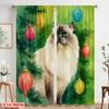 2pcs,2D Plane Printing Print Curtains Longhair Cat by Tree Durable Polyester (without Rod) Versatile All for Living Room,