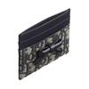 DIOR OBLIQUE Cotton With Cow Leather Card Holder Womens Blue