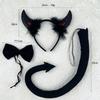 Костюм для косплея животного Детский набор для косплея коровы, включающий обруч с рогами, хвост, бабочку
