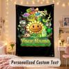 Custom Personalized Tapestry,Plants vs. Zombies Print Custom Name Text Wall Art Hanging for Bedroom