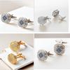 Men'S Cufflinks, High Quality Light Luxury Zircon Gold Silver Gray Square Shirt Sleeve Studs Xk20S007