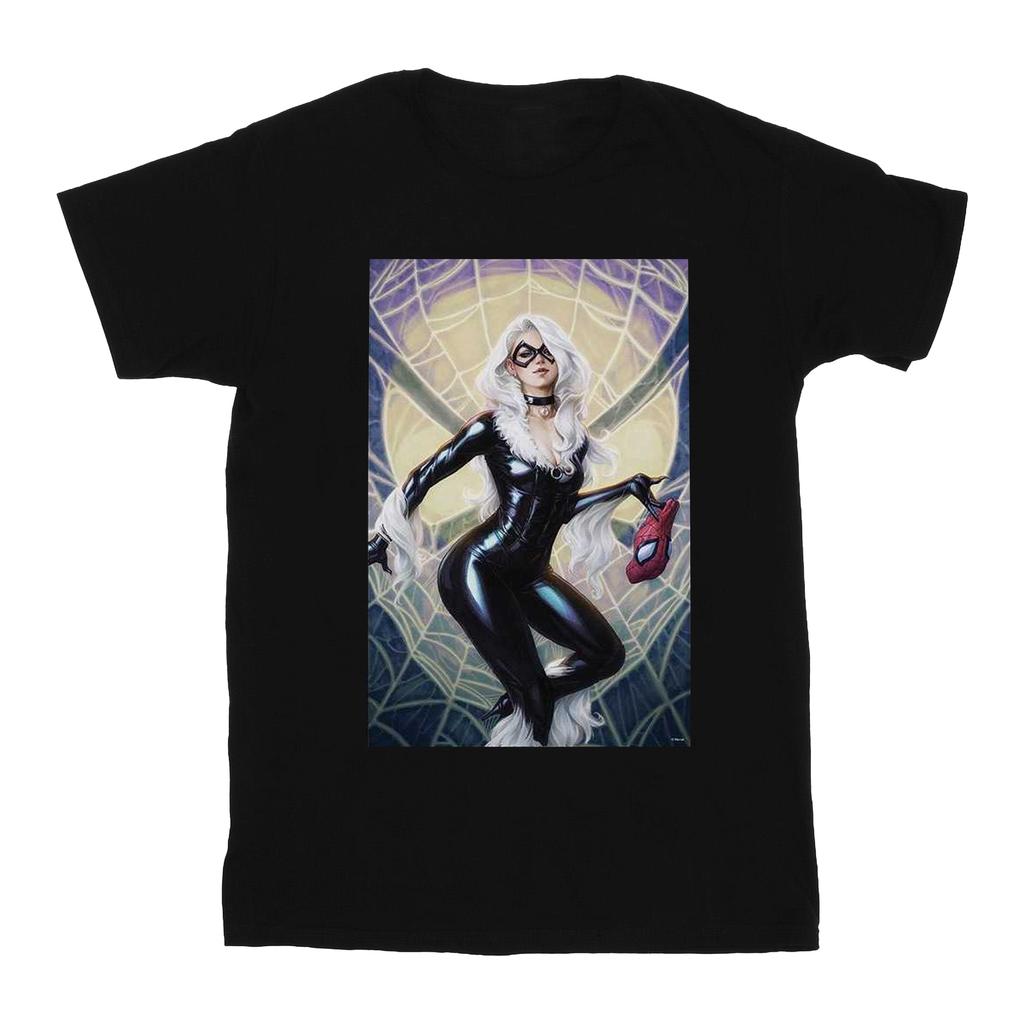 Marvel Mens Black Cat Artwork T-Shirt