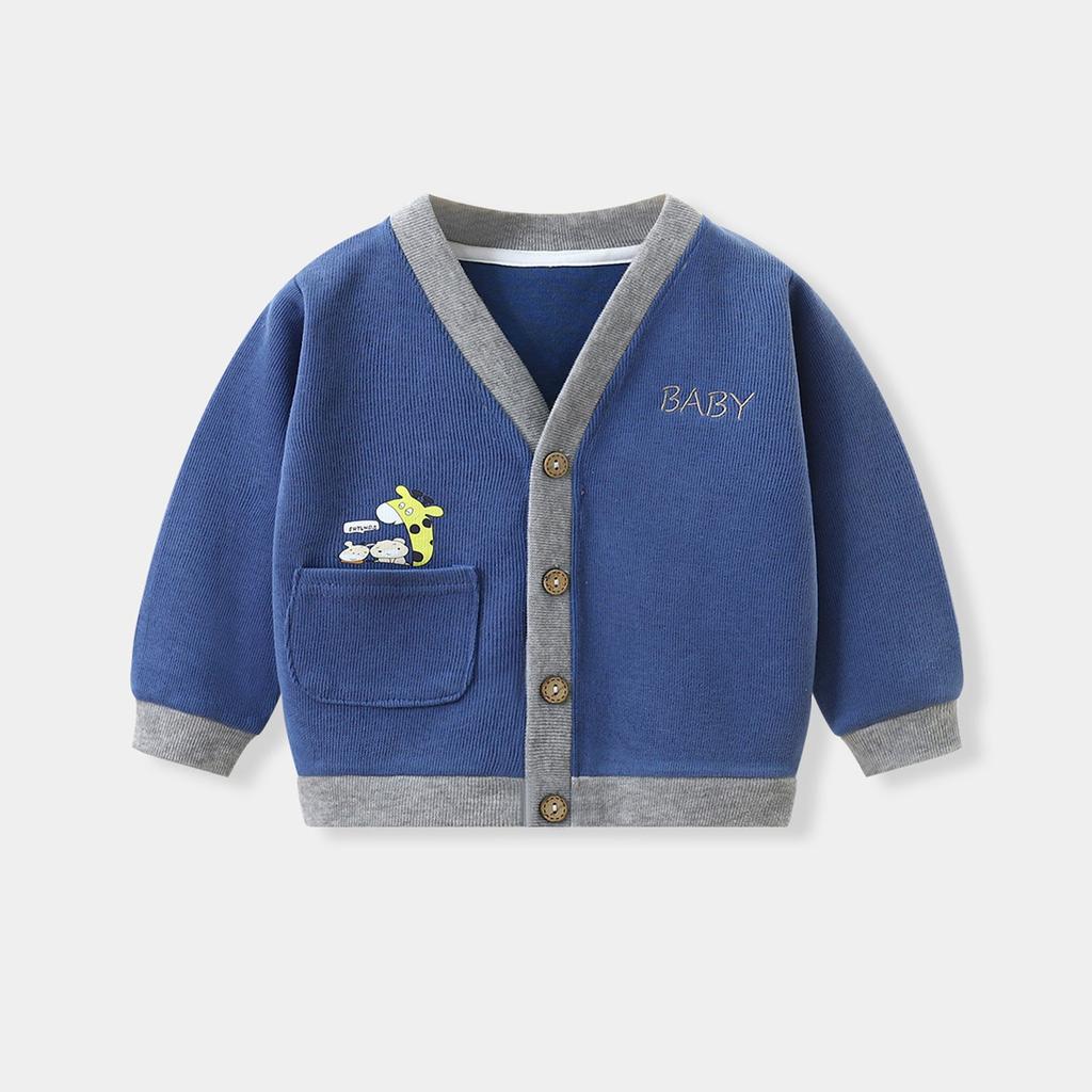 Toddler Kids Girl Boy Print Cartoon Sweater Knit Warm Cardigan Jacket Tops