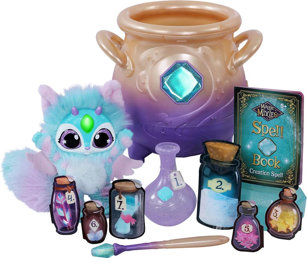 Magic Mixies Magical Misting Cauldron with Interactive 8 Inch Blue Plush Toy and 50+ Sounds and Reactions, Multicolor (parallel Import Goods)