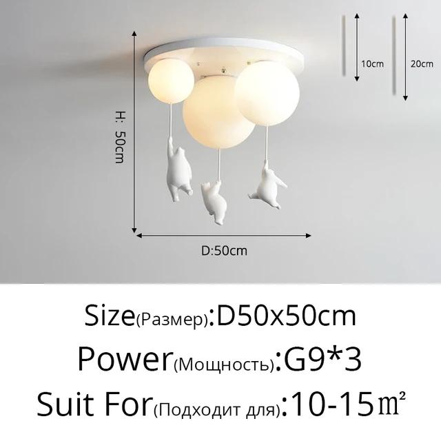 Мультяшный медведь Детские светодиодные люстры Воздушные шары Светильники для детей Спальня Гостиная Столовая Подвесные светильники Дизайнерские лампы