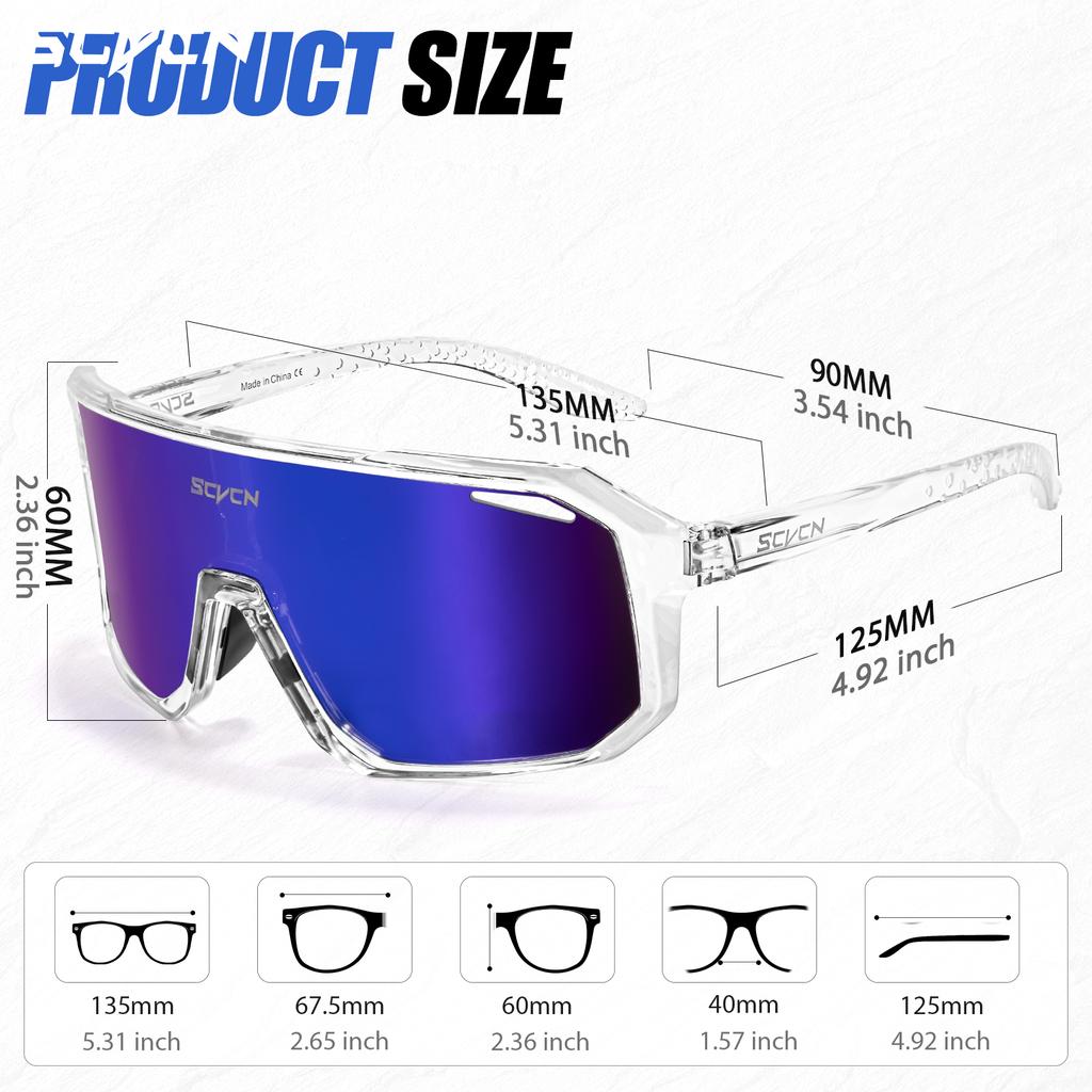 SCVCN New Cycling Glasses Men Sports Sunglasses Bike Mountain Bicycle Hiking Camping Golf UV400 Protection GlassesWomen Baseball 7