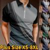 Casual Lapel T-shirt Young Men's Fashion Zipper T-shirt Short Sleeve T-shirt Men's 3D Black Pattern Print T Shirt