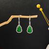 Серьги в богемном стиле с зеленой тыквой и цирконом для любителей китайского винтажа